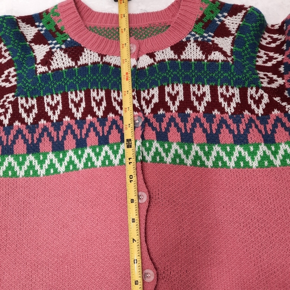 Unique Pretty Ladies' Long Sleeve Round Neck Geo Printed Button Down sweater - Picture 7 of 7